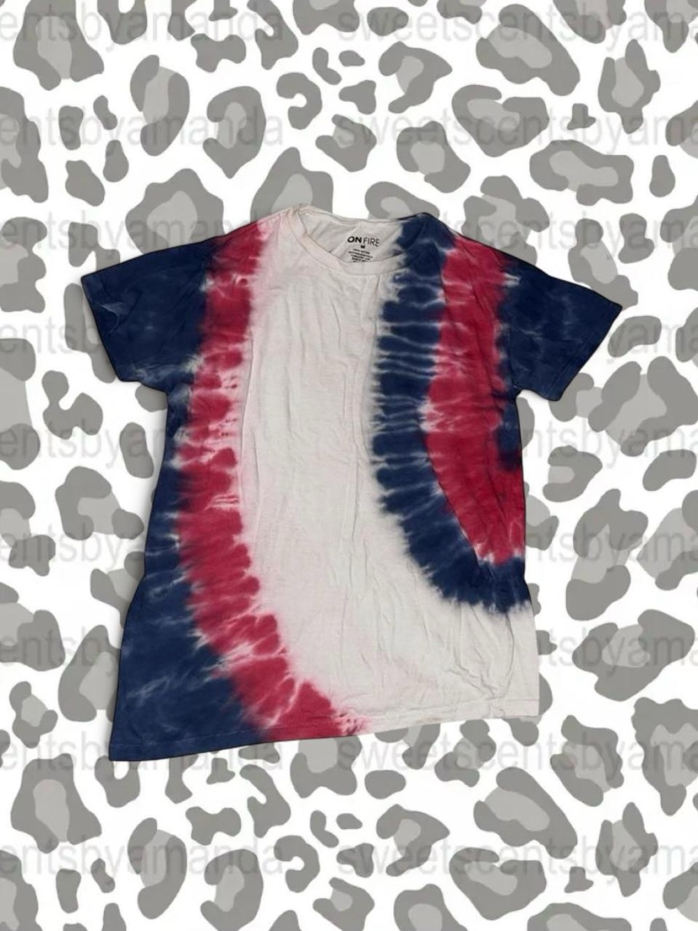 On Fire Kids Red White Blue Spiral Tie-Dye Tee Shirt